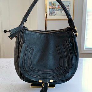 Chloe Marcie Hobo Bag Shoulder Bag Handbag Black Leather EXCELLENT Condition